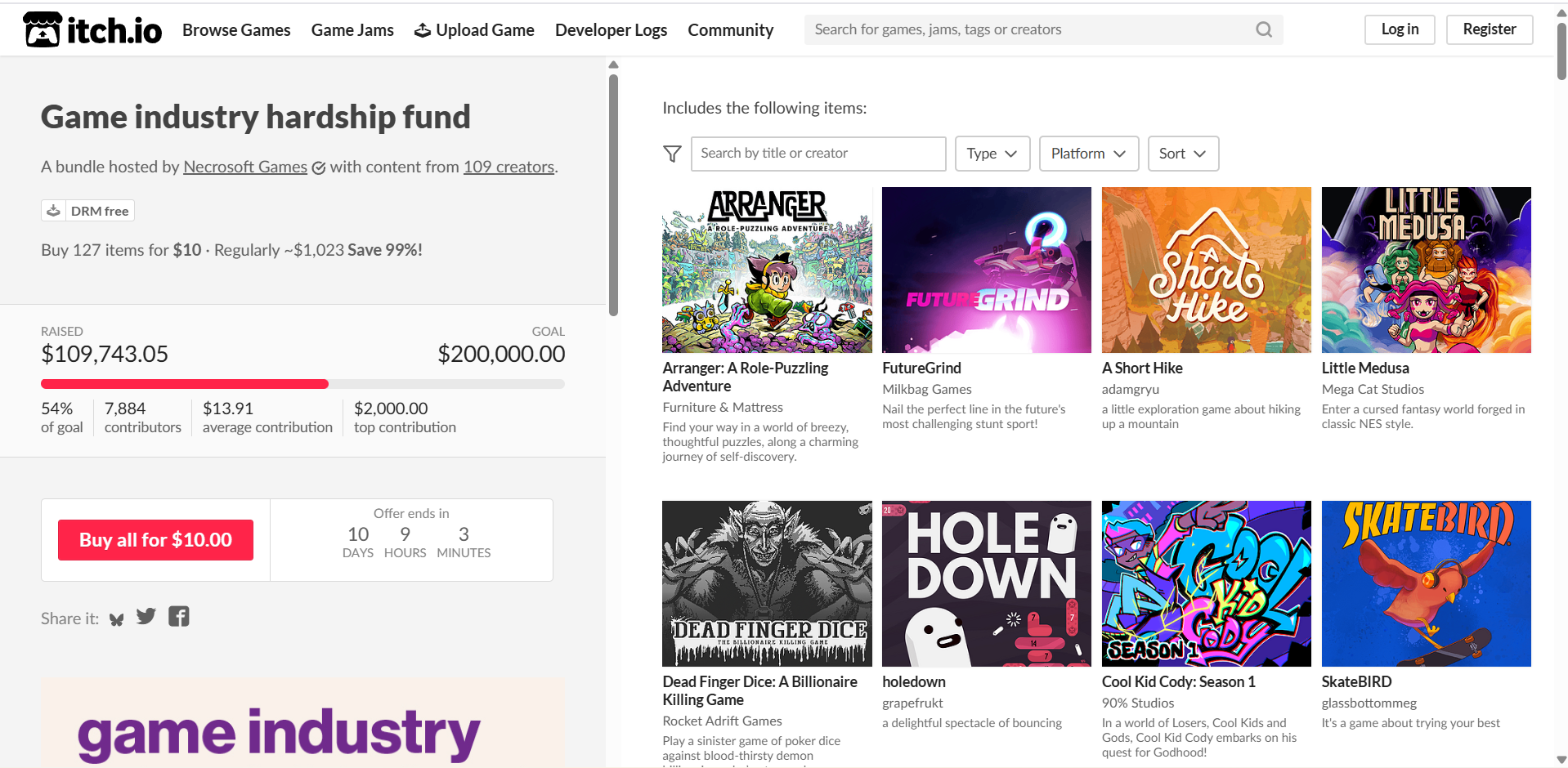 Grab 127 games for just $10 in support of laid-off game devs!